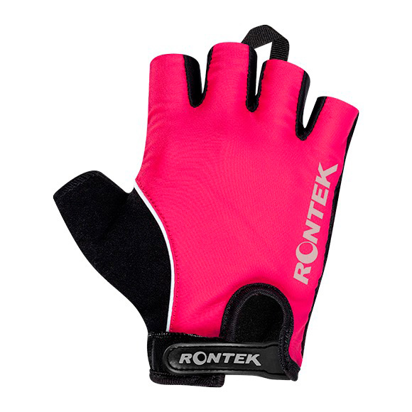 Luva Para Ciclismo RONTEK RT-10 Dedo Curto Rosa Neon G